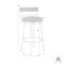 Armen Living Titana 30" Bar Height Swivel Blue Faux Leather and Brushed Stainless Steel Bar Stool 840254335196 - alternate 3